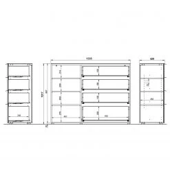 Germania Buffet Oakland I - Blanc / Imitation chêne de Navarre -France Enfilades Soldes 2022 1000223286 200826 06243000080 SKETCH DETAILS P000000001000223286 sketch