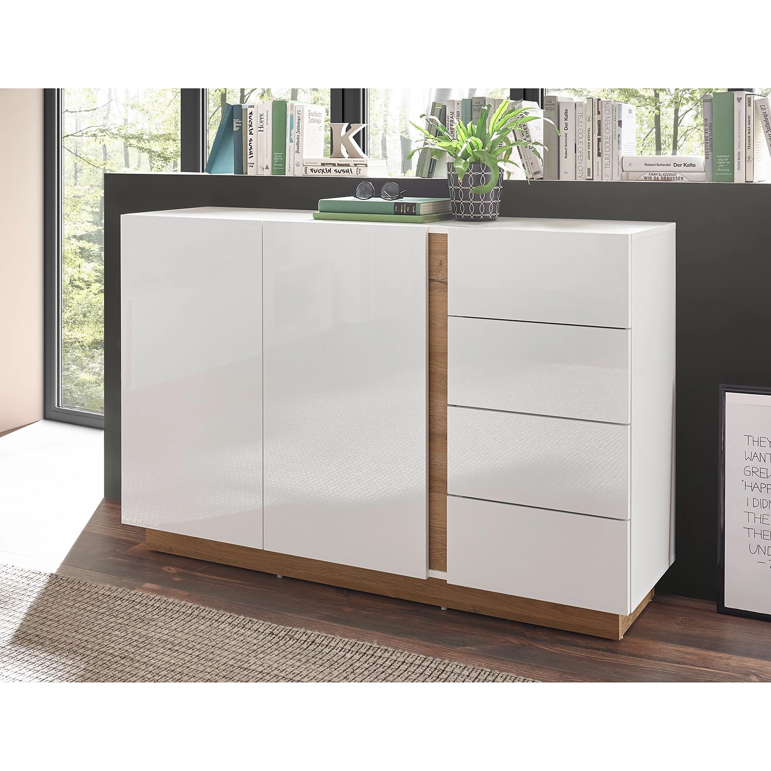 Loftscape Buffet Cailla III - Blanc brillant 4 Loftscape Buffet Cailla III - Blanc brillant – Image 2