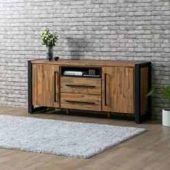 Ars manufacti Buffet Urban Industry I - Partiellement en acacia massif / Métal - Acacia / Noir -France Enfilades Soldes 2022 1000224201 210714 07372000002 MOOD DETAILS P000000001000224201 mood