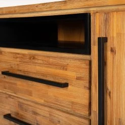 Ars manufacti Buffet Urban Industry I - Partiellement en acacia massif / Métal - Acacia / Noir -France Enfilades Soldes 2022 1000224201 210908 15541900010 DETAILS P000000001000224201