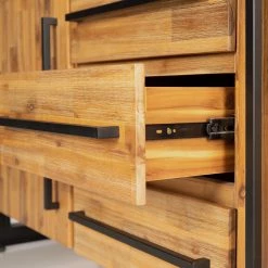 Ars manufacti Buffet Urban Industry II - Partiellement en acacia massif / Métal - Acacia / Noir -France Enfilades Soldes 2022 1000224223 210908 15542100043 DETAILS P000000001000224223