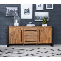 Ars manufacti Buffet Urban Industry II - Partiellement en acacia massif / Métal - Acacia / Noir -France Enfilades Soldes 2022 1000224223 220114 134353000029 MOOD DETAILS P000000001000224223 mood