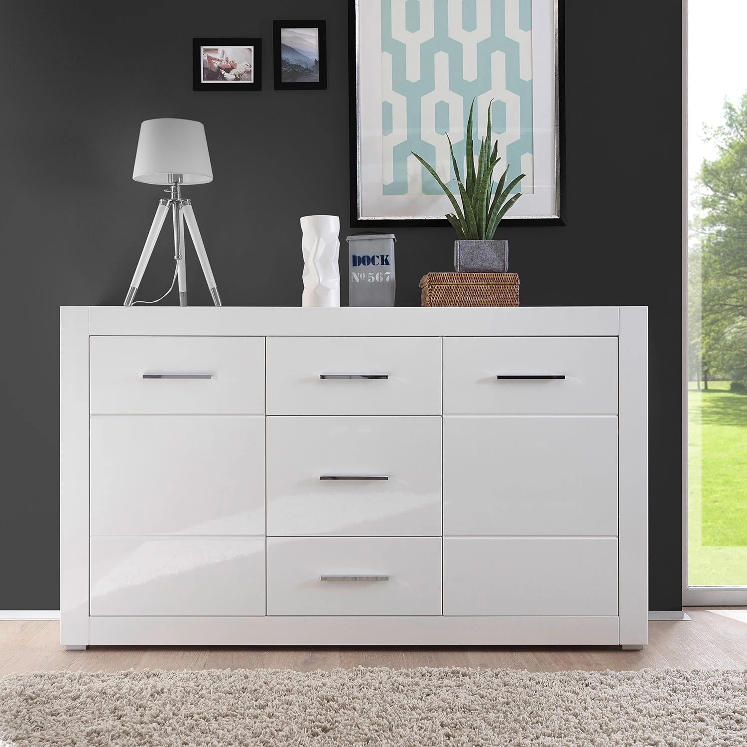 Loftscape Buffet Bricktown II - Blanc brillant / Blanc mat 5 Loftscape Buffet Bricktown II - Blanc brillant / Blanc mat – Image 3