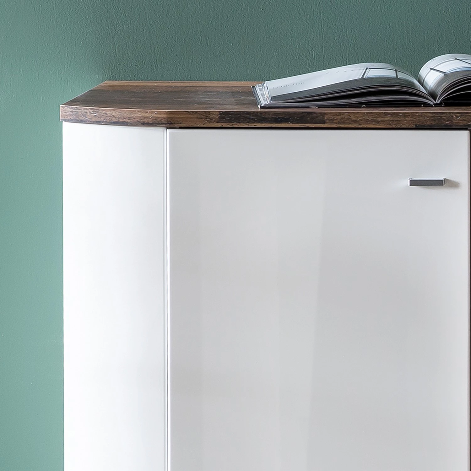 Fredriks Buffet Karlsburg - Blanc brillant / Imitation bois recyclé 7 Fredriks Buffet Karlsburg - Blanc brillant / Imitation bois recyclé – Image 5