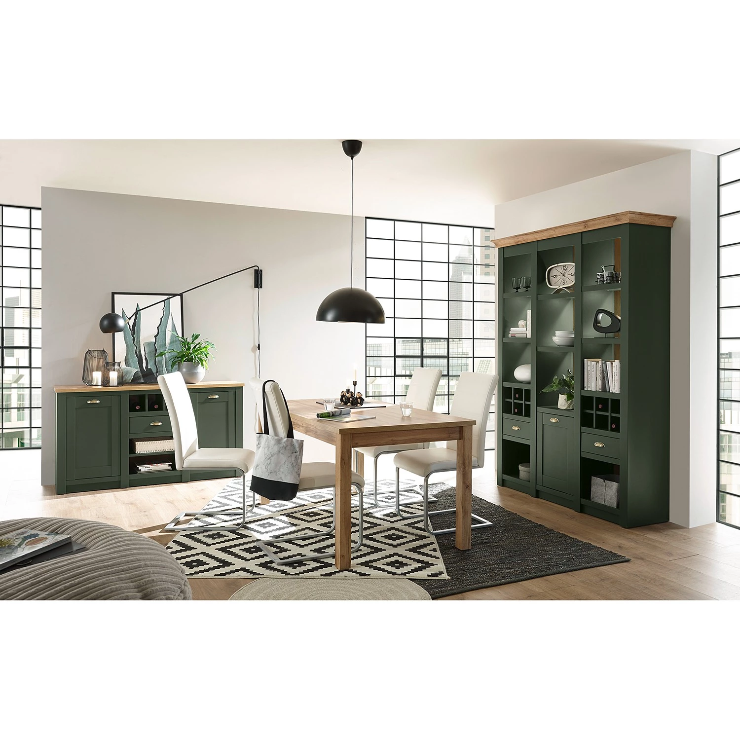 Norrwood Buffet Cardet - Vert mousse / Imitation chêne de Wotan 13 Norrwood Buffet Cardet - Vert mousse / Imitation chêne de Wotan – Image 11