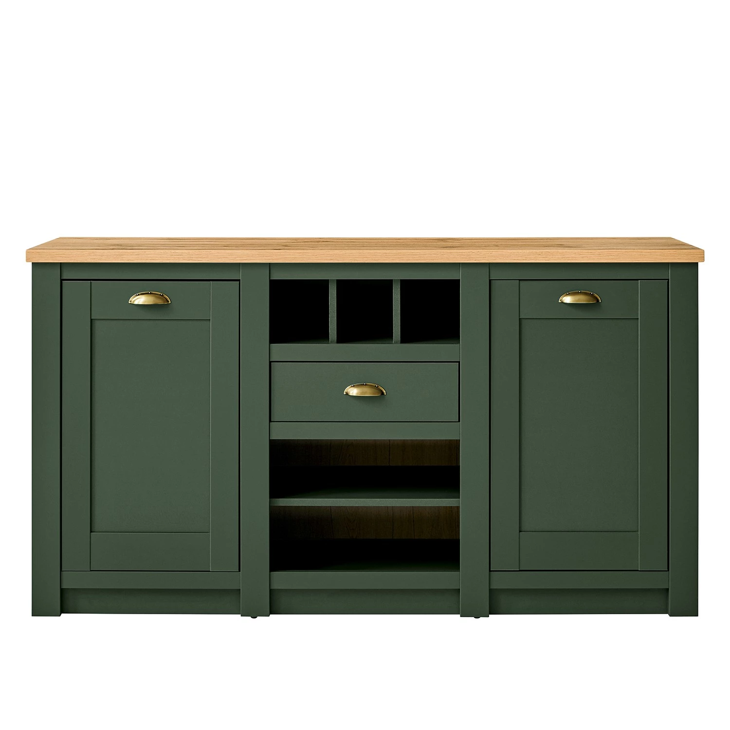 Norrwood Buffet Cardet - Vert mousse / Imitation chêne de Wotan 7 Norrwood Buffet Cardet - Vert mousse / Imitation chêne de Wotan – Image 5