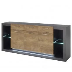 Red Living Buffet Talence I - Imitation châtaigner / Gris