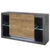 Red Living Buffet Talence II - Imitation châtaigner / Gris