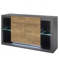 Red Living Buffet Talence II - Imitation châtaigner / Gris