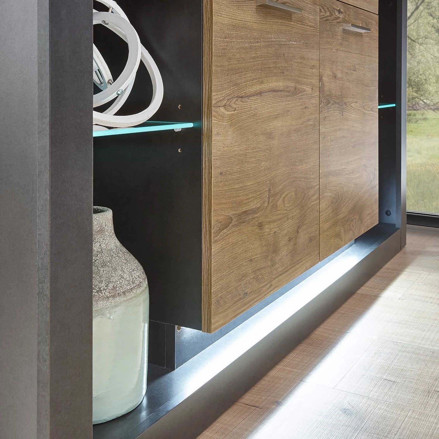 Red Living Buffet Talence II - Imitation châtaigner / Gris 8 Red Living Buffet Talence II - Imitation châtaigner / Gris – Image 6