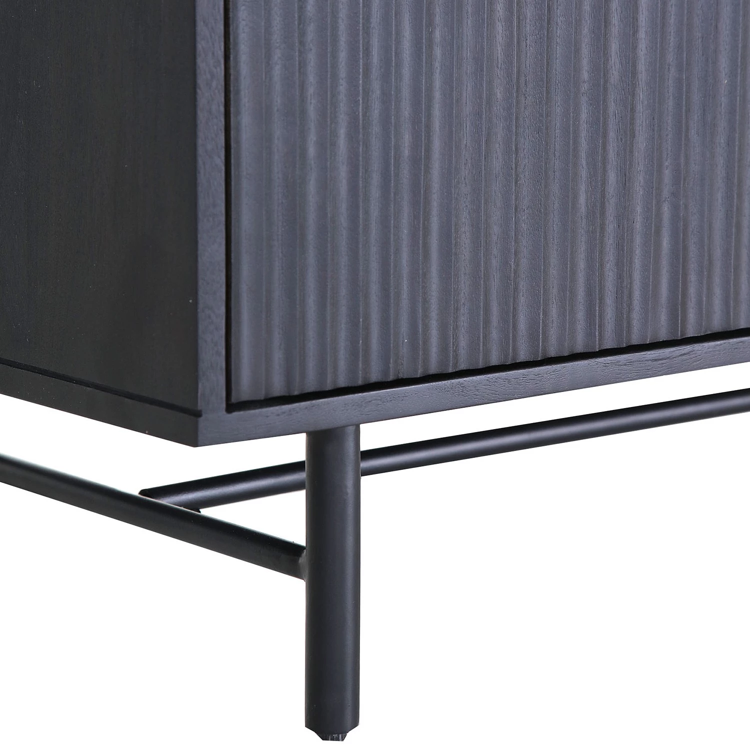 Red Living Buffet Soyons - Acacia massif / Métal - Noir / Doré 7 Red Living Buffet Soyons - Acacia massif / Métal - Noir / Doré – Image 5