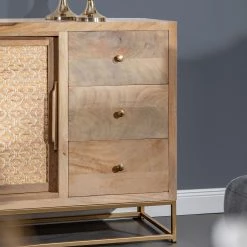 Naturoo Buffet Rumilly - Tressage en rotin / Manguier massif -France Enfilades Soldes 2022 1000239527 210908 16520400025 DETAILS P000000001000239527