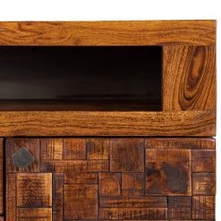 Wolf-Möbel Buffet Bazac - Avec éclairage - Acacia massif - Acacia / Gris foncé -France Enfilades Soldes 2022 1000243213 220314 061 DETAILS P000000001000243213