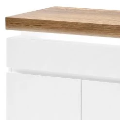 Fredriks Enfilade Namona II - Éclairage inclus - Imitation chêne / Blanc -France Enfilades Soldes 2022 1000255074 220701 032 DETAILS P000000001000255074