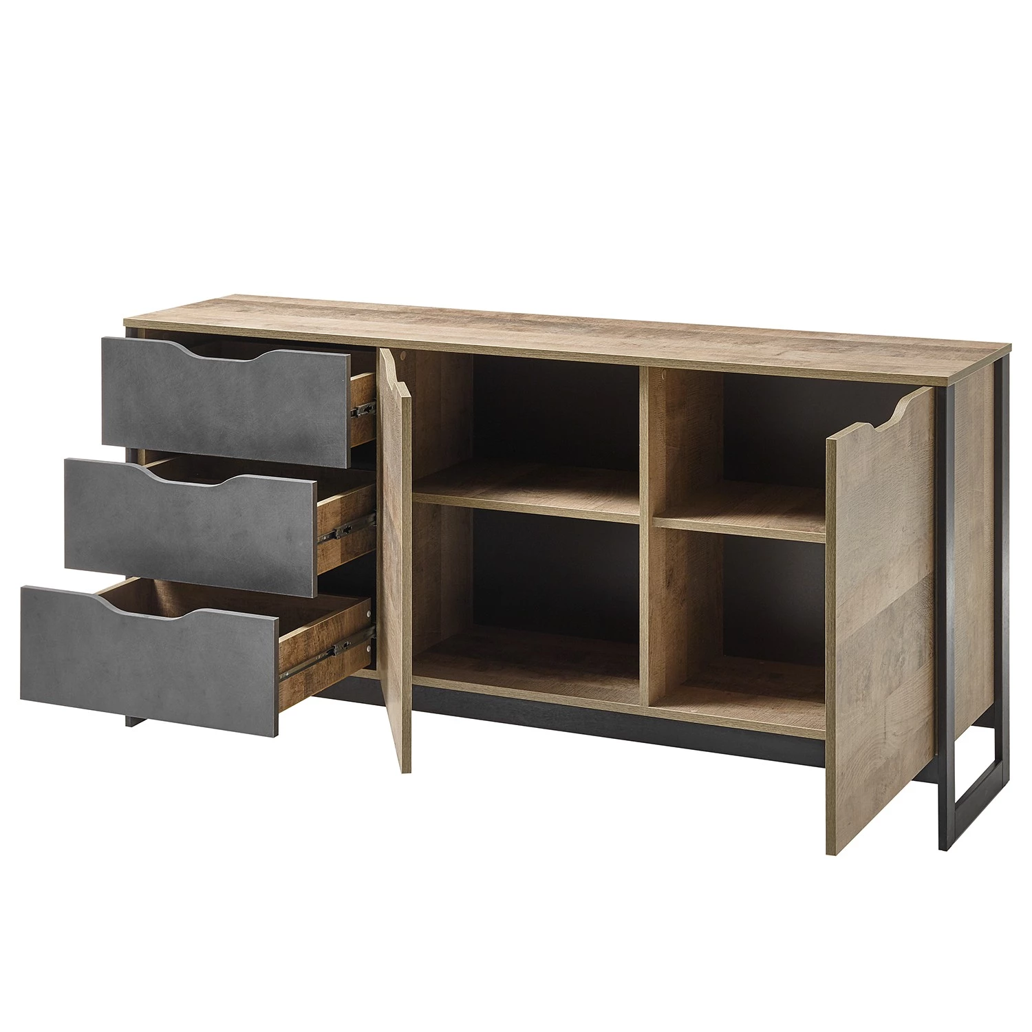 Red Living Commode Cocody II - Imitation chêne Montana / Gris 7 Red Living Commode Cocody II - Imitation chêne Montana / Gris – Image 5