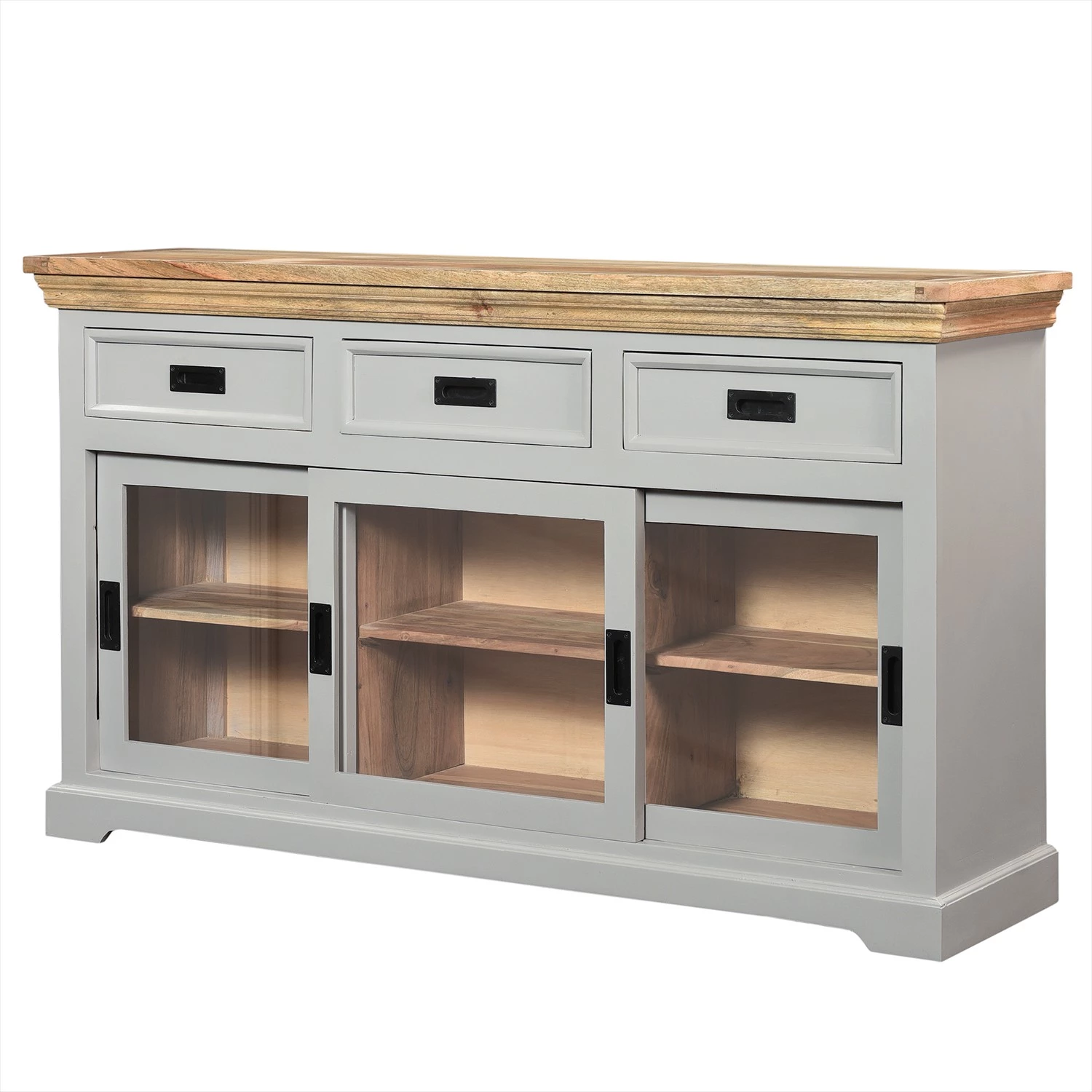 Maison Belfort Buffet Anton - Acacia / Manguier massif - Gris / Manguier 3 Maison Belfort Buffet Anton - Acacia / Manguier massif - Gris / Manguier