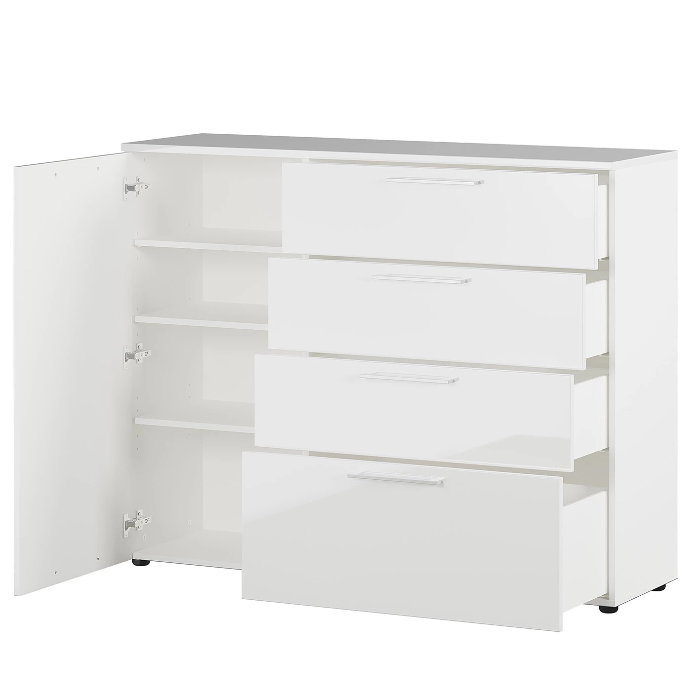 Germania Buffet Sunnyvale - Blanc brillant - Largeur : 135 cm 5 Germania Buffet Sunnyvale - Blanc brillant - Largeur : 135 cm – Image 3