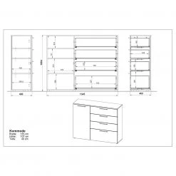 Germania Buffet Sunnyvale - Blanc brillant - Largeur : 135 cm 13 Germania Buffet Sunnyvale - Blanc brillant - Largeur : 135 cm -France Enfilades Soldes 2022 1000270203 210526 06261300034 SKETCH DETAILS P000000001000270203 sketch