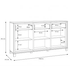 Red Living Buffet Egan II - Imitation chêne artisan / Imitation chêne noir 14 Red Living Buffet Egan II - Imitation chêne artisan / Imitation chêne noir -France Enfilades Soldes 2022 1000270221 210609 06154100077 SKETCH DETAILS P000000001000270221 sketch
