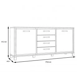 Red Living Buffet Egan I - Imitation chêne artisan / Imitation chêne noir 15 Red Living Buffet Egan I - Imitation chêne artisan / Imitation chêne noir -France Enfilades Soldes 2022 1000270237 210609 06155900194 SKETCH DETAILS P000000001000270237 sketch