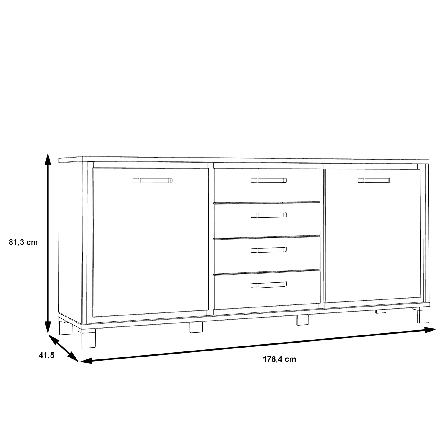 Red Living Buffet Egan I - Imitation chêne artisan / Imitation chêne noir 8 Red Living Buffet Egan I - Imitation chêne artisan / Imitation chêne noir – Image 6