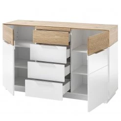 Norrwood Enfilade Akaa II - Placage en bois véritable - Chêne / Blanc -France Enfilades Soldes 2022 1000276024 210623 17275100004 DETAILS P000000001000276024