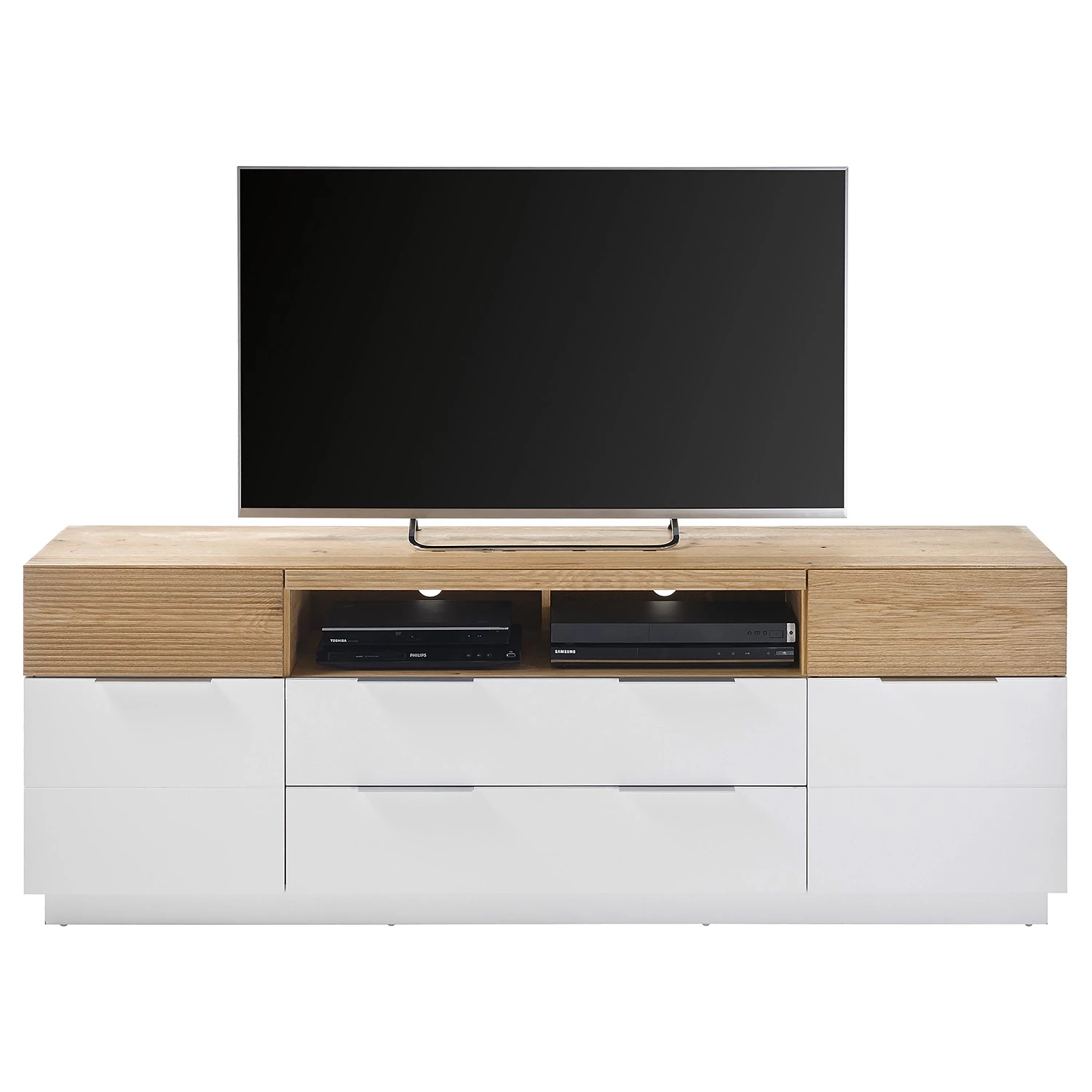 Norrwood Enfilade Akaa I - Placage en bois véritable - Chêne / Blanc 6 Norrwood Enfilade Akaa I - Placage en bois véritable - Chêne / Blanc – Image 4