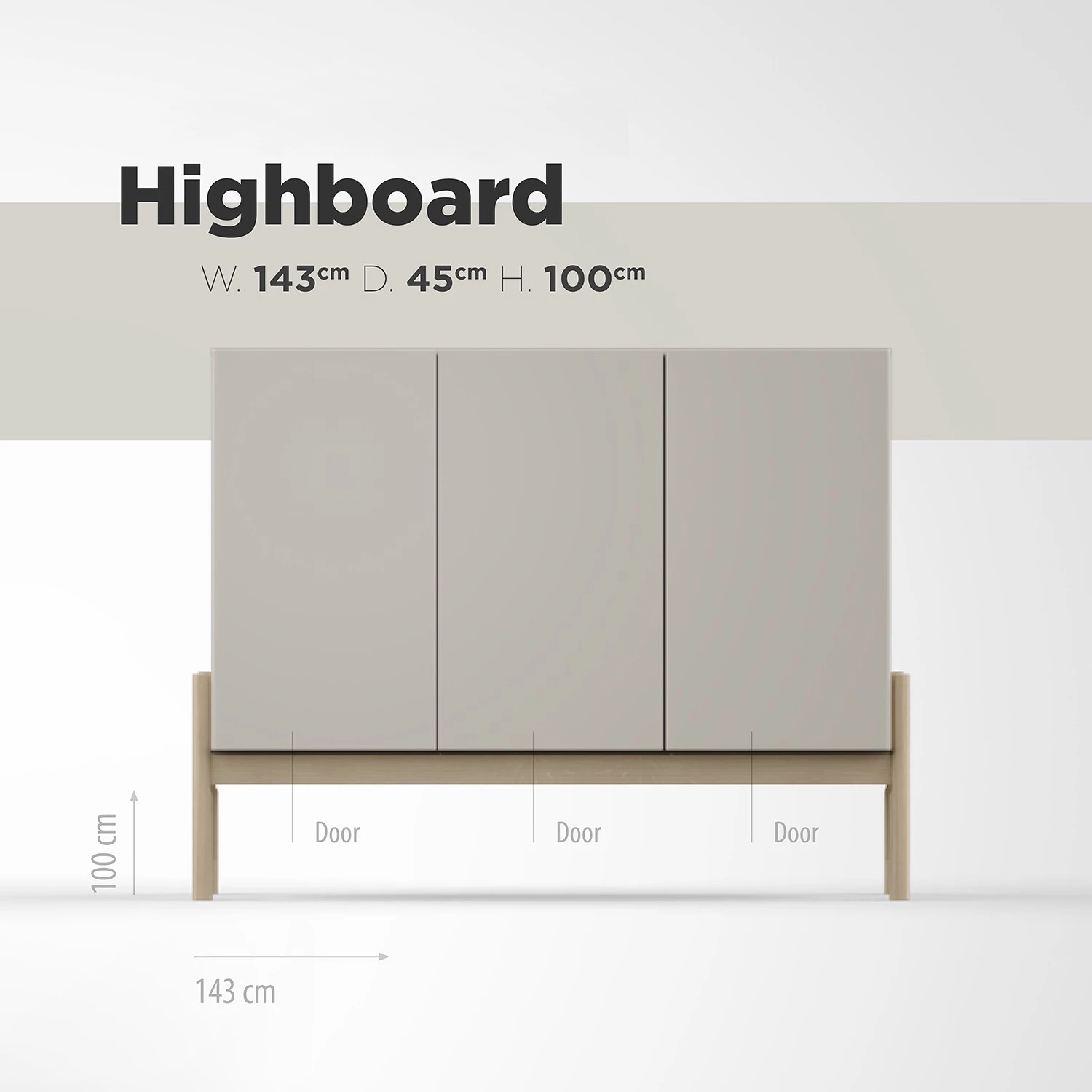 Studio Copenhagen Buffet haut Cooby - Blanc / Chêne 13 Studio Copenhagen Buffet haut Cooby - Blanc / Chêne – Image 11