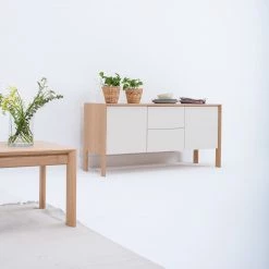 Studio Copenhagen Enfilade Maayka I - Partiellement en chêne massif - Blanc / Chêne clair -France Enfilades Soldes 2022 1000277378 211012 153646000022 MOOD DETAILS P000000001000277378 mood