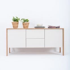 Studio Copenhagen Enfilade Maayka I - Partiellement en chêne massif - Blanc / Chêne clair -France Enfilades Soldes 2022 1000277378 211012 153646000024 MOOD DETAILS P000000001000277378 mood