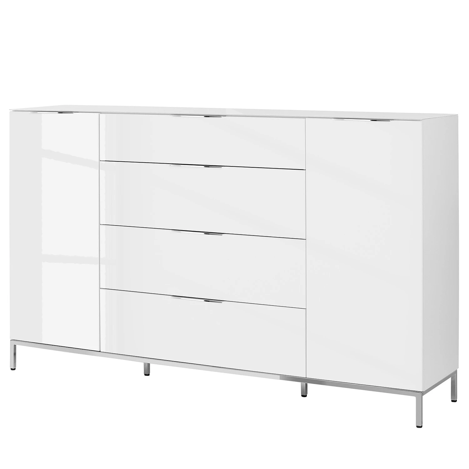 Maja Möbel Buffet Trend - Verre - Blanc brillant / Chrome 3 Maja Möbel Buffet Trend - Verre - Blanc brillant / Chrome