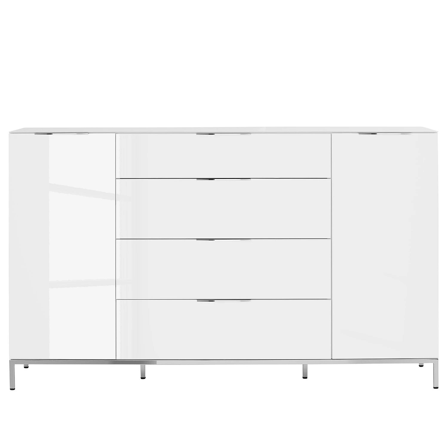 Maja Möbel Buffet Trend - Verre - Blanc brillant / Chrome 5 Maja Möbel Buffet Trend - Verre - Blanc brillant / Chrome – Image 3