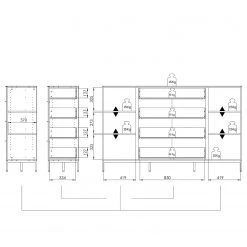 Maja Möbel Buffet Trend - Verre - Blanc brillant / Chrome 16 Maja Möbel Buffet Trend - Verre - Blanc brillant / Chrome -France Enfilades Soldes 2022 1000284207 210804 14342400015 SKETCH DETAILS P000000001000284207 sketch