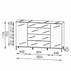 Maja Möbel Buffet Trend - Verre - Blanc brillant / Chrome 17 Maja Möbel Buffet Trend - Verre - Blanc brillant / Chrome -France Enfilades Soldes 2022 1000284207 210804 14342400016 SKETCH DETAILS P000000001000284207 sketch