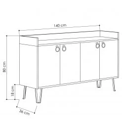 Loftscape Buffet Dalma - Blanc / Crème -France Enfilades Soldes 2022 1000284340 210809 06083200075 SKETCH DETAILS P000000001000284340 sketch
