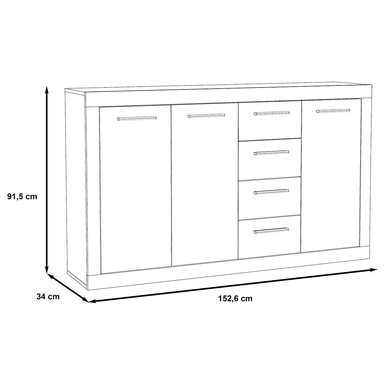 Loftscape Buffet Ballito I - Imitation chêne de sable 6 Loftscape Buffet Ballito I - Imitation chêne de sable – Image 4