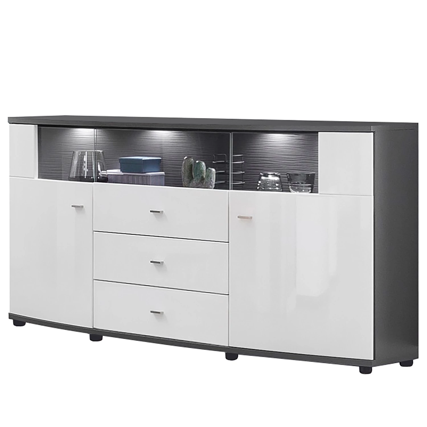 Loftscape Buffet Intento II - Blanc brillant / anthracite 3 Loftscape Buffet Intento II - Blanc brillant / anthracite