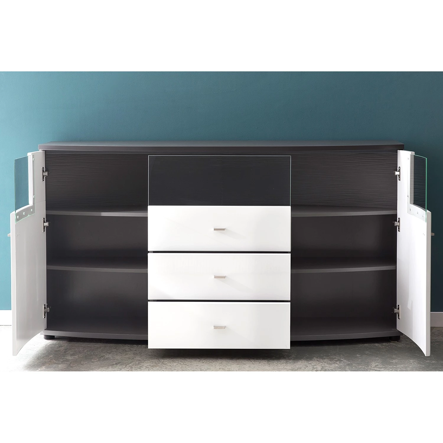 Loftscape Buffet Intento II - Blanc brillant / anthracite 6 Loftscape Buffet Intento II - Blanc brillant / anthracite – Image 4