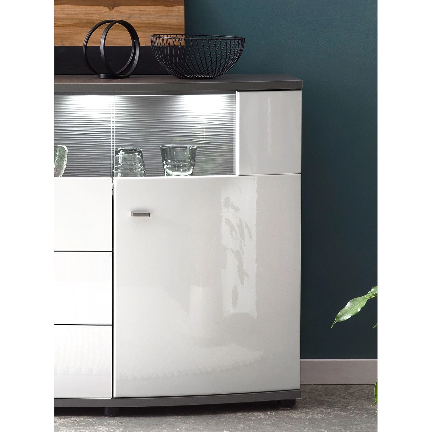 Loftscape Buffet Intento II - Blanc brillant / anthracite 9 Loftscape Buffet Intento II - Blanc brillant / anthracite – Image 7