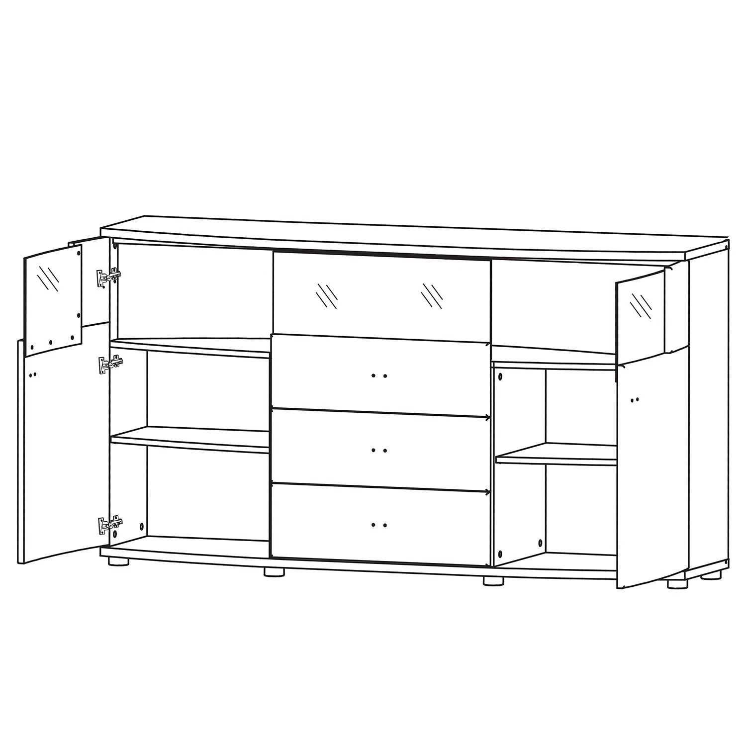 Loftscape Buffet Intento II - Blanc brillant / anthracite 11 Loftscape Buffet Intento II - Blanc brillant / anthracite – Image 9