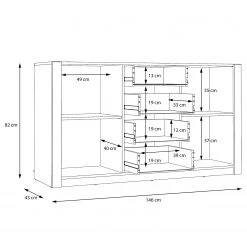 Loftscape Buffet Truth - Imitation chêne Sonoma -France Enfilades Soldes 2022 1000295089 211125 144855000580 SKETCH DETAILS P000000001000295089 sketch