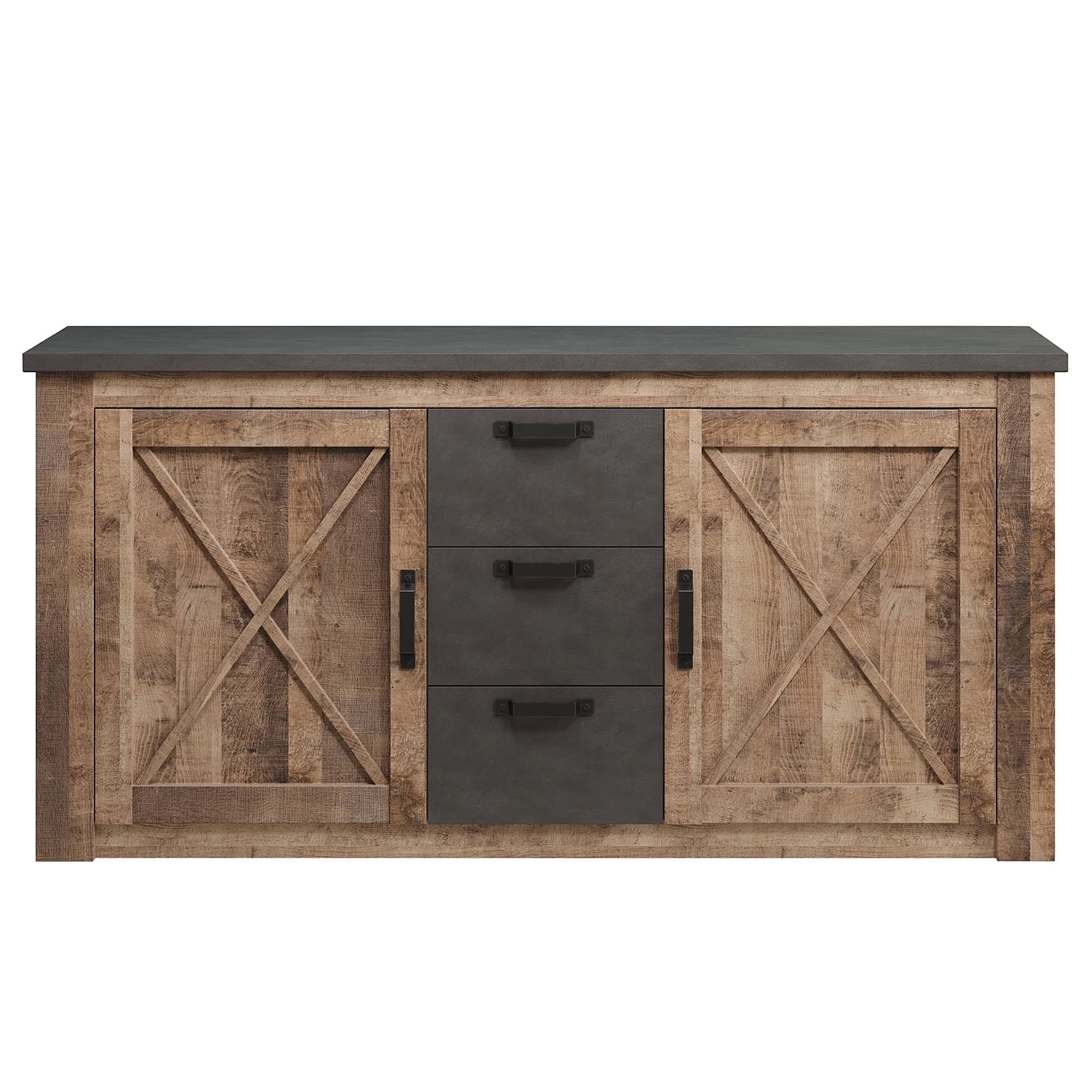 Trendteam Buffet Georgia - Gris foncé / Imitation chêne rustique 8 Trendteam Buffet Georgia - Gris foncé / Imitation chêne rustique – Image 6