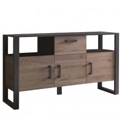 Red Living Buffet Norddal - Imitation noyer / Noir