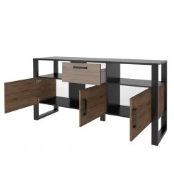 Red Living Buffet Norddal - Imitation noyer / Noir -France Enfilades Soldes 2022 1000304813 211027 105010000120 DETAILS P000000001000304813