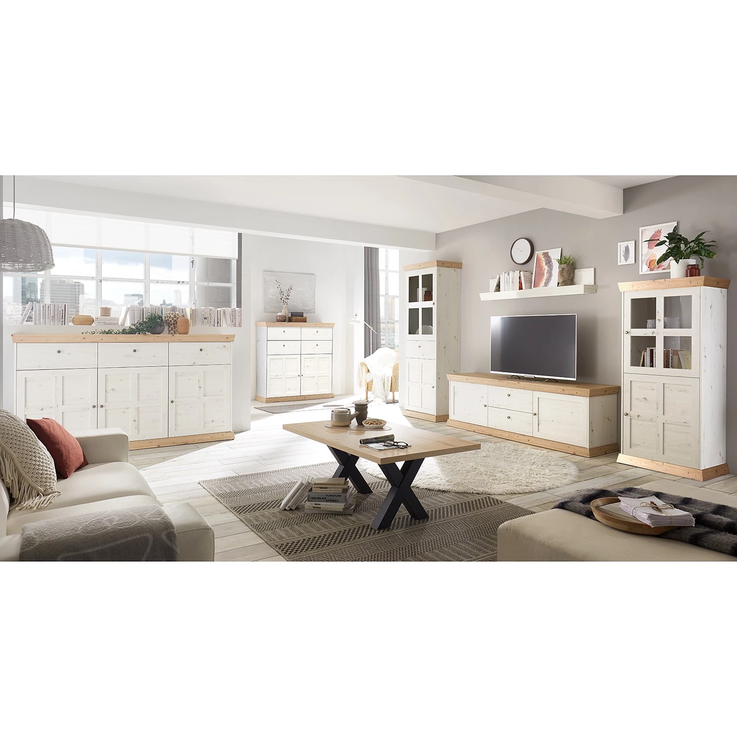 Ridgevalley Buffet Maiossa II - Imitation pin blanc / Imitation chêne de Navarra 4 Ridgevalley Buffet Maiossa II - Imitation pin blanc / Imitation chêne de Navarra – Image 2