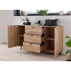 Ars Natura Buffet Dorchester - Imitation chêne artisan -France Enfilades Soldes 2022 1000309601 211118 06583500050 MOOD DETAILS P000000001000309601 mood