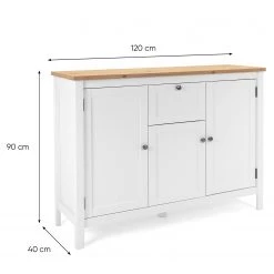 Ridgevalley Buffet Bombita III - Blanc / Imitation chêne artisan -France Enfilades Soldes 2022 1000310613 211118 060556000543 SKETCH DETAILS P000000001000310613 sketch