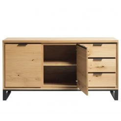 Loftscape Enfilade Limoges - Placage en bois véritable / Métal -Chêne / Noir -France Enfilades Soldes 2022 1000319435 220107 101929000117 DETAILS P000000001000319435