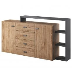 Loftscape Buffet Littor - Anthracite / Imitation chĂȘne