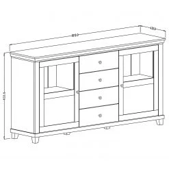 Ridgevalley Buffet Emmanuela I - Vert foncé -France Enfilades Soldes 2022 1000339986 220317 500 SKETCH DETAILS P000000001000339986 sketch